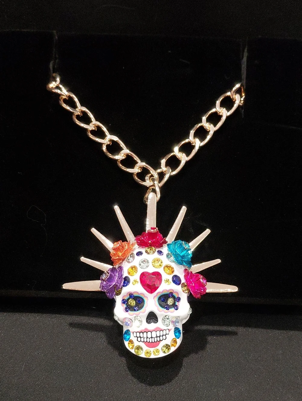 BETSEY JOHNSON  STATEMENT NECKLACE Multicolor Sugar Skull